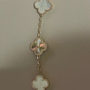 Rose Gold and Mother of Pearl Clover Bracelet